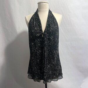 Banana Republic Black and Beige Halter Tank